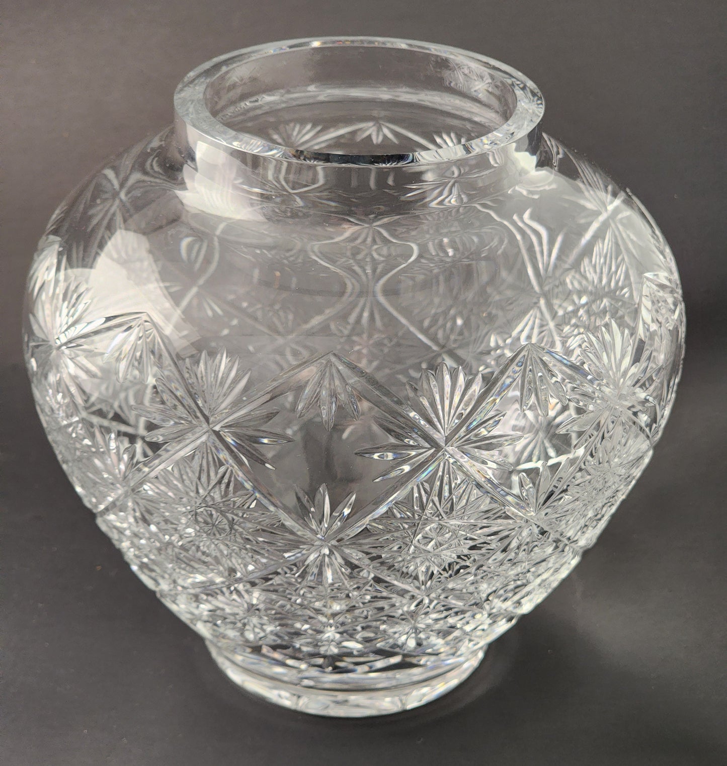Cut Glass vase Lenox USA crystal Signed one of a kind