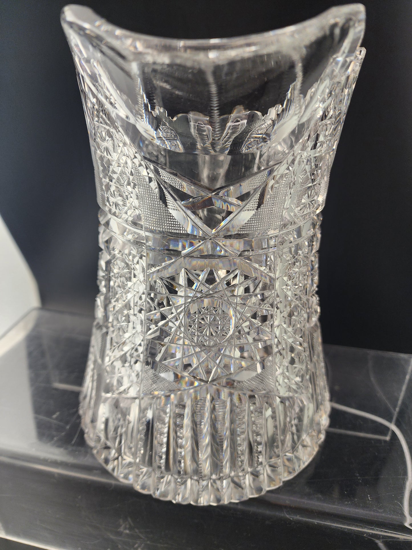 ABP Pitcher American Brilliant Period Cut Glass Antique tg16