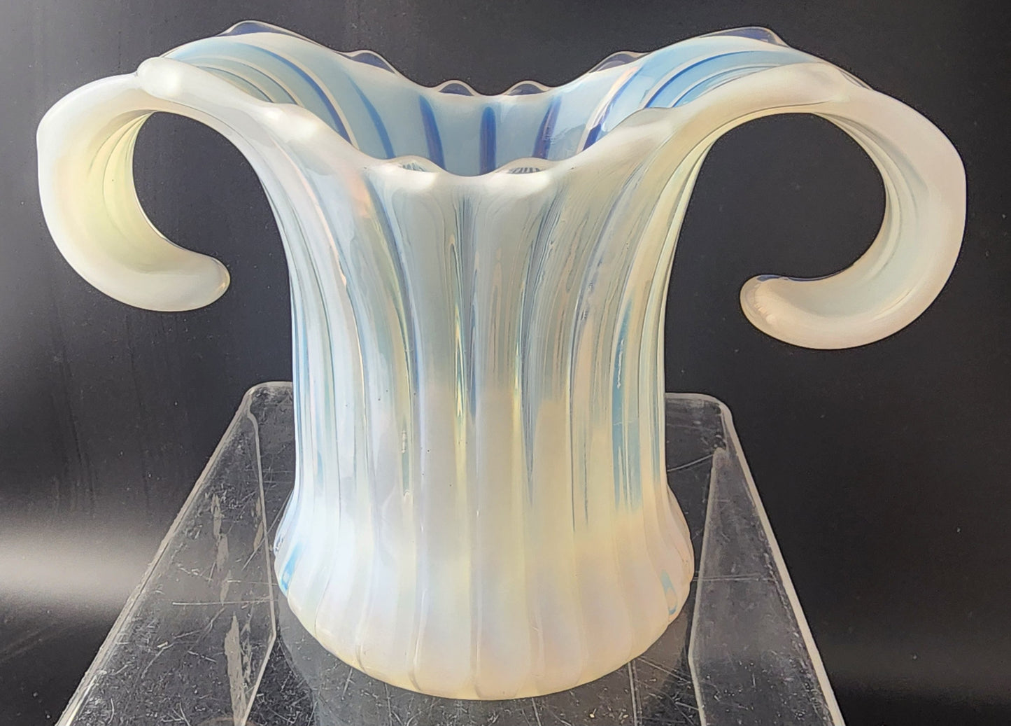 Fostoria open handle  glass vase