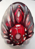 Hand cut glass art cranberry Paperweight signed Peter ORourke