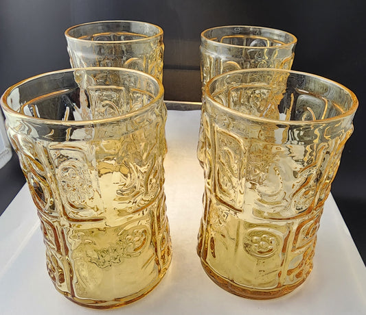 Bryce amber juice glass 4 piece