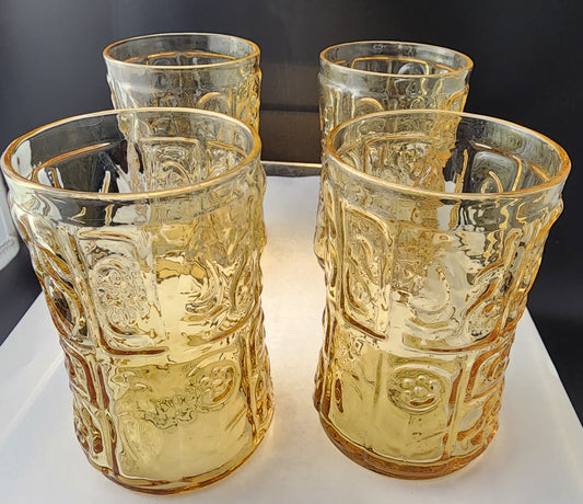 Bryce amber juice glass 4 piece auction