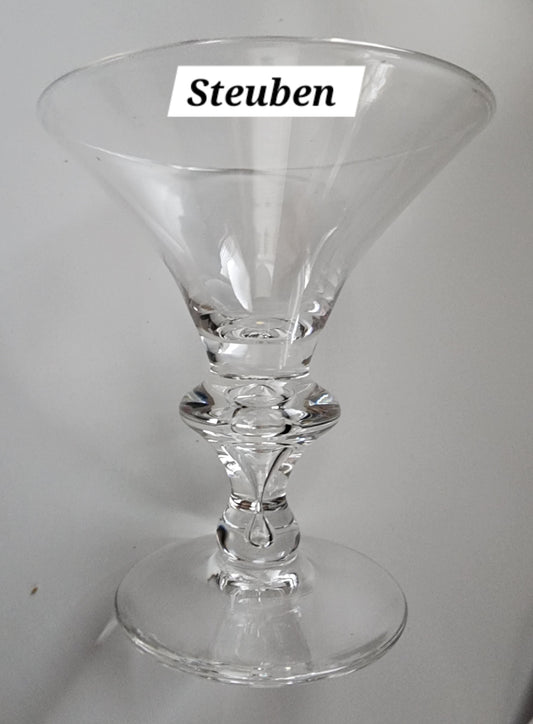 Steuben Signed 7737 champagne tall sherbert