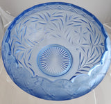 L E Smith Glass blue punch bowl Auction