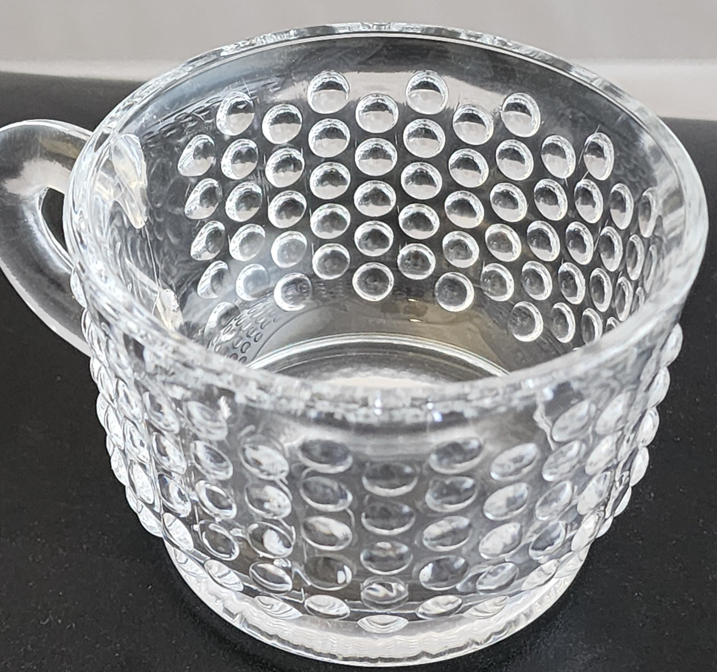 L E Smith Glass hobnail punch cup set of 6 pieces