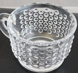 L E Smith Glass hobnail punch cup set of 6 pieces auction