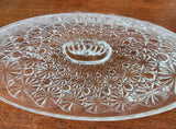 L.E. SMITH glass oval butter dish buttons and bows