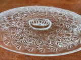 L.E. SMITH glass oval butter dish buttons and bows AUCTION