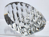 Steuben Signed oval Glass Honeycomb cutting added