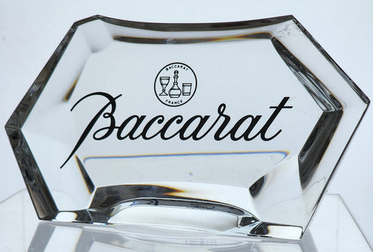 Signed Baccarat Crystal logo sign glass