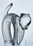 signed Licio Zanetti glass cat figurine as is