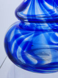 Art glass blue swirl vase