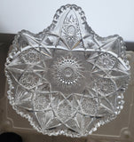 American Brilliant Period Cut Glass odd shape dish  ABP antique