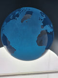 Blue Molten World Globe Paperweight