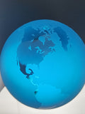 Blue Molten World Globe Paperweight