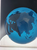 Blue Molten World Globe Paperweight