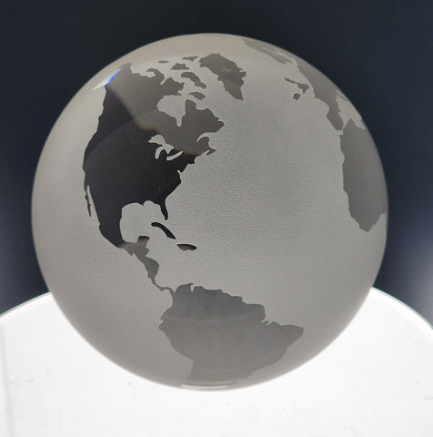 World Globe Paperweight clear