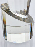 Cut Glass art oblisk optical sculpture signed