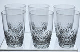 6 piece Cross cut pattern Hand cut Crystal juice glass