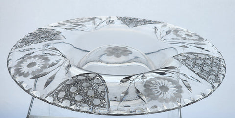 Cut glass chip and dip bowl