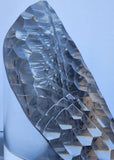 Cut Glass art wave optical sculpture. One of a kind signed