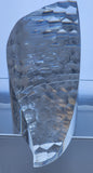 Cut Glass art wave optical sculpture. One of a kind signed