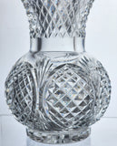 Hand Cut 24% lead crystal  large vase with space for etching Award