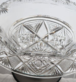 ABP CUT GLASS rolled over BOWL Antique