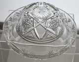 ABP CUT GLASS rolled over BOWL Antique