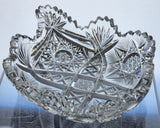 American Brilliant Period Cut Glass odd shape dish  ABP antique