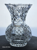 Hand Cut 24% lead crystal vase with space for etching Award