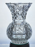 Hand Cut 24% lead crystal vase with space for etching Award