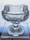 Tuthill American Brilliant Period hand Cut mouth blown blank square compote