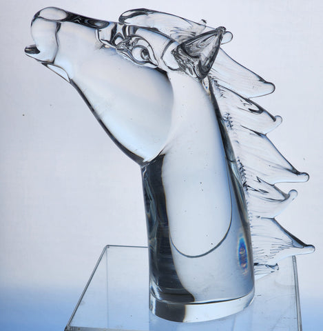 Glass Horse head sculpture V Nason Italy