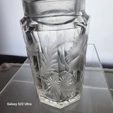 Cut glass covered jar with sterling lid Antique