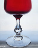 Pair Fostoria glass Distincton  red goblet