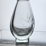 Kosta glass etched duck vase