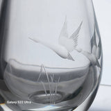 Kosta glass etched duck vase