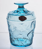 Bryce El Rancho glass cerulean blue jar with lid