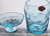 Bryce El Rancho glass cerulean blue jar with lid