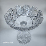 Signed Clarke American Brilliant Period Cut Glass compote