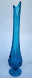 Blue Glass swung 15" vase