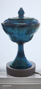 Carnival Indina compote and lid grapes glass Auction