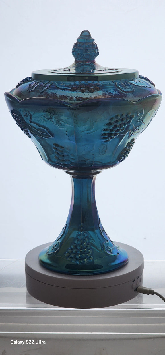 Carnival Indina compote and lid grapes glass Auction