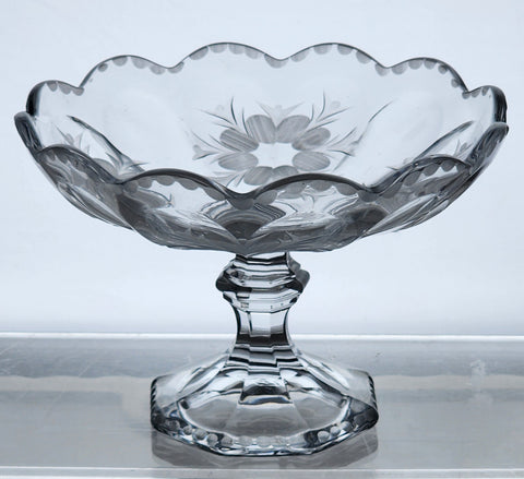 Heisey cut glass compote