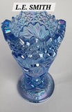 L.E Smith Glass ice blue small vase