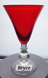 Bryce Red 895 clear faceted wine glass