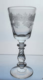 Bryce Crystal Etched floral & scrolls 942 cordial glass