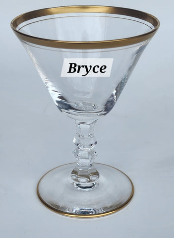 Bryce gold band cocktail glass Crystal