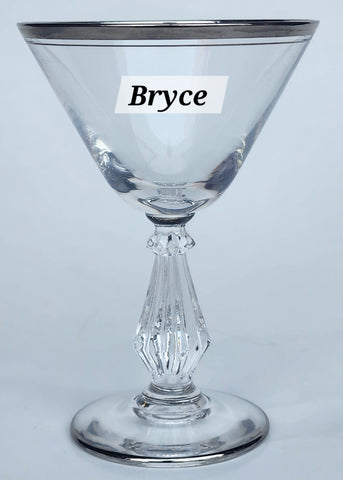 Bryce Platinum band cocktail glass Crystal